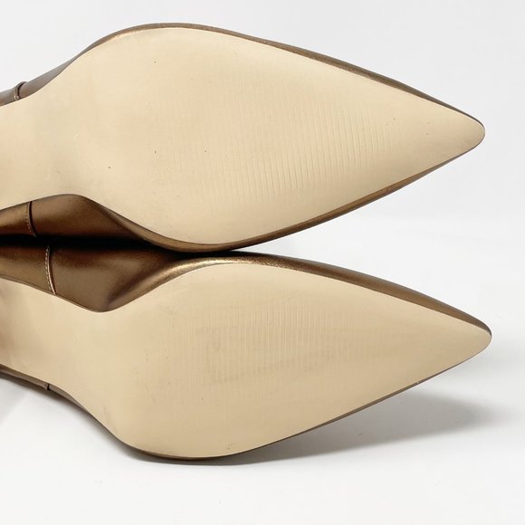 JF J. Ferrar Womens Gold Vegan Leather Slip on Mid Calf Boots Size 10 - Picture 10 of 11